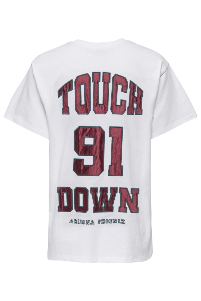 ONLRIKKA S/S SATIN PRINT TOP BOX CS 15364787 Bright White/Touchdown